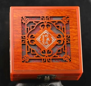 Palabras de China Madera Seda Regalo Pulsera Caja Colgante - Imagen 1 de 4