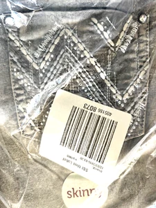 LYCRA DELGADA NEGRA/GRIS CON BOLSILLOS BRILLANTES DE DIAMANTES DE IMITACIÓN TALLA 15 REGULAR - Imagen 1 de 5