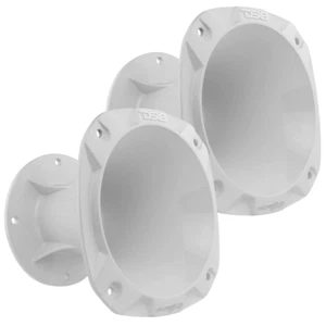 2x DS18 PRO-HA102 White Bolt-on Aluminum Driver Horn with 2" Throat 4.8" Depth - Picture 1 of 5