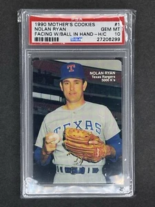 1990 Mother's Cookies Baseball #1 Nolan Ryan Facing W/ball PSA 10 HOF Rare - Picture 1 of 2