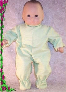Doll Clothes Baby Made2Fit American Girl 15" in Bitty Pajamas Chartreuse Sleeper - Picture 1 of 1