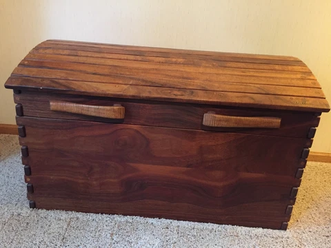 Handcrafted Koa Wood Cedar Lined Storage Chest Trunk Signed Will Cover