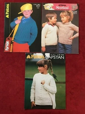Patons Original 1980's Child Aran and Parade Knitting Patterns  371.1.3 - Image 1 of 4