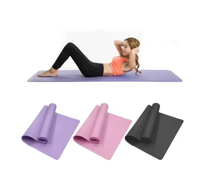 Alfombrillas de yoga EVA de 4 mm de grosor antideslizantes para yoga (rosa, púrpura, negro) Foto 1 de 3