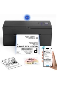 NelkoGlobal Bluetooth Thermal Shipping Label Printer, Wireless 4x6 black PL70 - Afbeelding 1 van 11