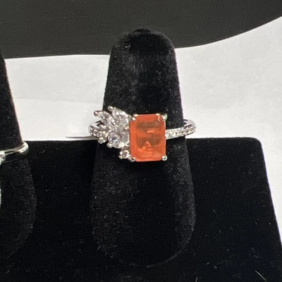 Bomb Party OG Talla 7 "Constantly In Awe" Cuarzo Naranja Amanecer, Chapado en Rodio Foto 1 de 4