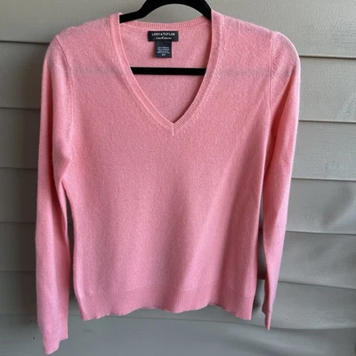 Lord & Taylor Women’s Cashmere Sweater Size M Coral Quite luxury Office Soft - Image 1 of 4