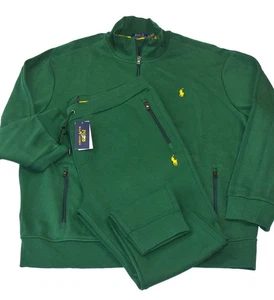 Polo Ralph Lauren Double Knit Tracksuit Zip Jacket Pants Set Green XXL NWT - Picture 1 of 9