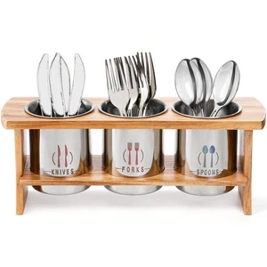 Silverware Holder for Countertop, Stainless Steel Cutlery Utensil Organizer w... - Picture 1 of 6