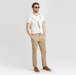 Goodfellow & Co. Pantalones chinos Slim Tech de pierna recta talla 38 x 30 - Caqui - NUEVO - Imagen 1 de 6