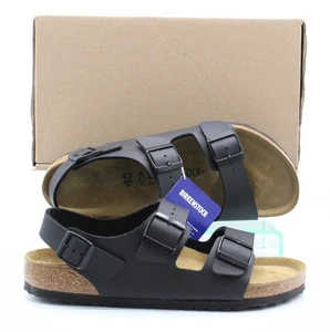 BIRKENSTOCK MILANO BIRKO-FLOR MENS SANDALS REGULAR FIT UK 9 EU 43 BLACK RRP £90 - Picture 1 of 9