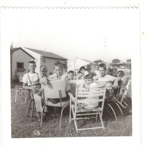 Vintage Photo Group Of 1950's Boys At Outside Birthday Party Found Art SYB1 - Picture 1 of 1