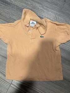 Size 4 - Lacoste Boys Polo Short Sleeve T Shirt In Peach - Picture 1 of 5