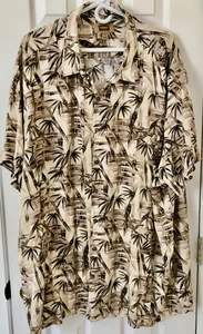 Foundry Herren Kurzarm Knopfleiste Bambus Print Hawaiihemd, 4XLT - Bild 1 von 6