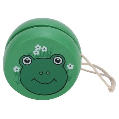 MARKENLOS (Frosch) Cute Cartoon Muster Holz Yoyo Ball Spielzeug Early Education Teachi ROP