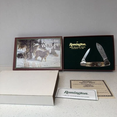 Cuchillo de vida silvestre Remington 2004 Wolf’s #0876 de 1000 limitado nuevo en caja Foto 1 de 4