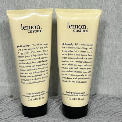 Lot Of 2 Tubes NEW Sealed PHILOSOPHY Lemon Custard Body Polishing Scrub 7 OZ - Image 1 of 4