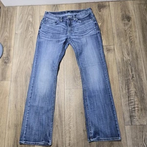 BKE Aiden Jeans Mens 32x32 Blue Bootleg Stretch Distressed Medium Wash Denim - Picture 1 of 11