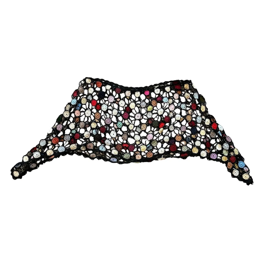 Hecho a mano Crochet Cuentas Multicolor Cuello Ecléctico Indie Hipster Informal Único Foto 1 de 4