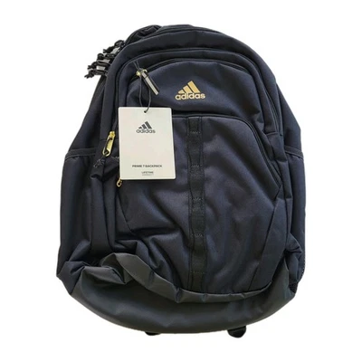 adidas Prime Backpack Travel Bag Laptop, Black/Gold Metallic - Image 1 of 3