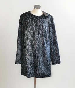 Abrigo corto Sallie crema talla 46 chaqueta imitación piel animalprint negro / gris NUEVO - Imagen 1 de 6