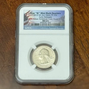 2019 W American Memorial Park 25c Quarter Early Release MS 65 NGC - Picture 1 of 2