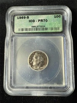 1969 S 10C Roosevelt Dime PR70 PF70 ICG PERFECT! SKU 3679 - Image 1 of 2