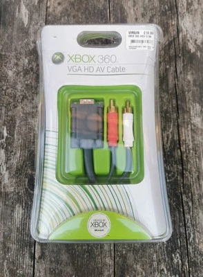 Official Microsoft Xbox 360 VGA HD AV Cable Genuine Lead TV Monitor Adapter - Image 1 of 4