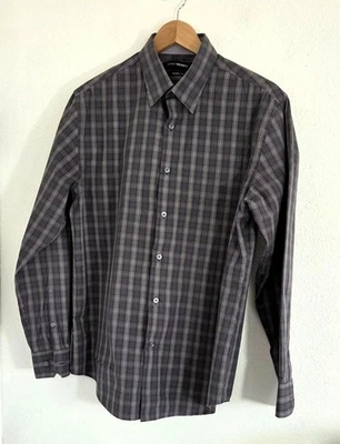 John Henry Men's Gray Plaid Modern Fit Long Button Up Sleeve Shirt Size XL - Image 1 of 4