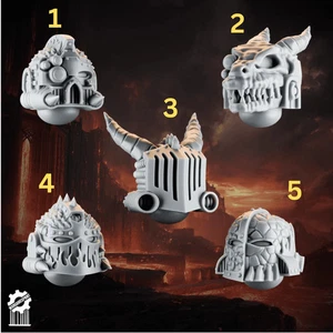 Emberforge Helmets | 32mm Tabletop Bits | 3D Print | Greytide Studio - Picture 1 of 4