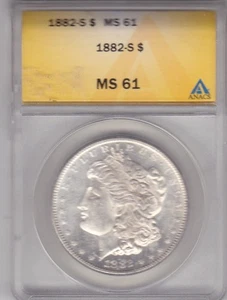 Dólar Morgan 1882 S como nuevo 61 ANACS plata sin circular - Imagen 1 de 2