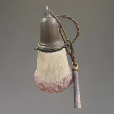 独特 C1920 陶瓷瓷灯具和反绘灯罩 — 第 1/4 张图片