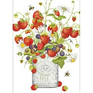 Mary Lake-Thompson Strawberry & Blackberry Jar Flour Sack Kitchen Towel Bagged - Picture 1 of 2
