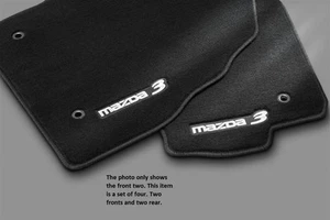 2010-2013 Mazda 3 Carpet Floor Mats Charcoal (Mazda3 Logo) (Set of 4) 00008BL65 - Picture 1 of 2