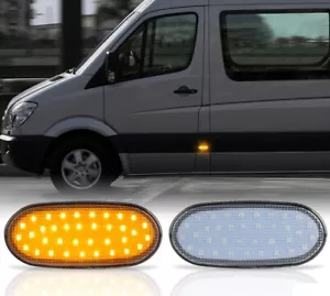 Pour Mercedes Sprinter W907 W910 2018- 2x LED Feux Latéraux Verre Transparent - Afbeelding 1 van 3