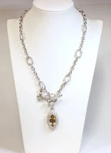 Judith Ripka Sterlingsilber Kippkette mit Zitronenquarzverstärker - Bild 1 von 3