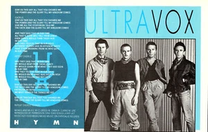 ULTRAVOX - 'Hymn' Vintage Original 1982 LYRICS Picture Print 8"x5" Ephemera - Picture 1 of 1