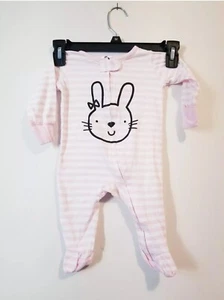 Gerber Baby Girls Bunny Sleep Size 0-3 Months Pink/White. EUC. - Picture 1 of 6