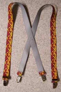 Suspenders Children 1"x30" FULLY Elastic International Celtic Weave NEW Made USA - Picture 1 of 1