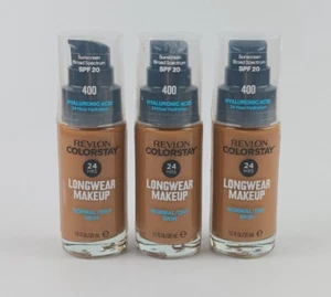 3 PACK REVLON COLORSTAY LONGWEAR MAKEUP NORMAL/DRY SKIN SPF 20 400 CARAMEL - Picture 1 of 5