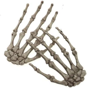 Halloween Skeleton Hands -Fake Human Hand Bone Realistic Life Size Zombie Party - Picture 1 of 6