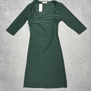 Jon & Anna Dress Womens Small 3/4 Sleeve Wrap Top Bodycon Green Knee Length - Picture 1 of 11