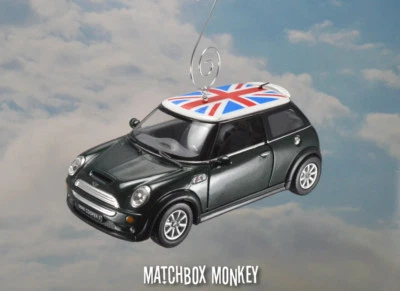 Deluxe Hard Top British Flag Austin Mini Cooper S Christmas Ornament 1/28th BMW - Image 1 of 4