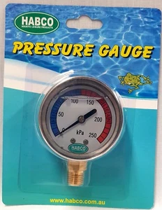 Stainless Steel lower mount 50mm Pressure Gauge swimming Pool Filter OIL FILLED - Picture 1 of 2