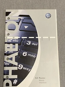 VW VOLKSWAGEN PHAETON 3.4 MOBILE TELEPHONE OWNERS HANDBOOK MANUAL 02-07 - Picture 1 of 2