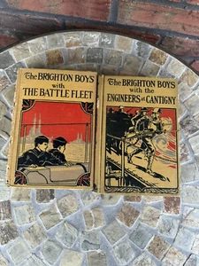 Antique Book Lot 2 The Brighton Boys James R. Driscoll 1918 1919 Battle Fleet En - Picture 1 of 21