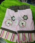 Geenny Baby Valances Applique Embroidery Flowers Butterflies Pink/Brown (2)