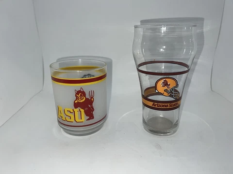 Vintage Coke Arizona State Sun Devils Coca-Cola & Mobil Gas Drinking Glasses Cover