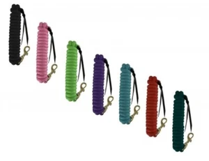 Neu! 14' Fuß x 5/8" NYLON TRAINING FÜHRSTRICK Messing Druckknopf Leder Ende 7 FARBEN - Bild 1 von 8