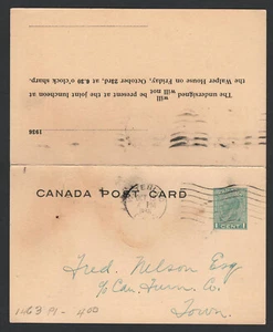 CANADA 1936 Clearance  Fine Used Post Card - Imagen 1 de 2